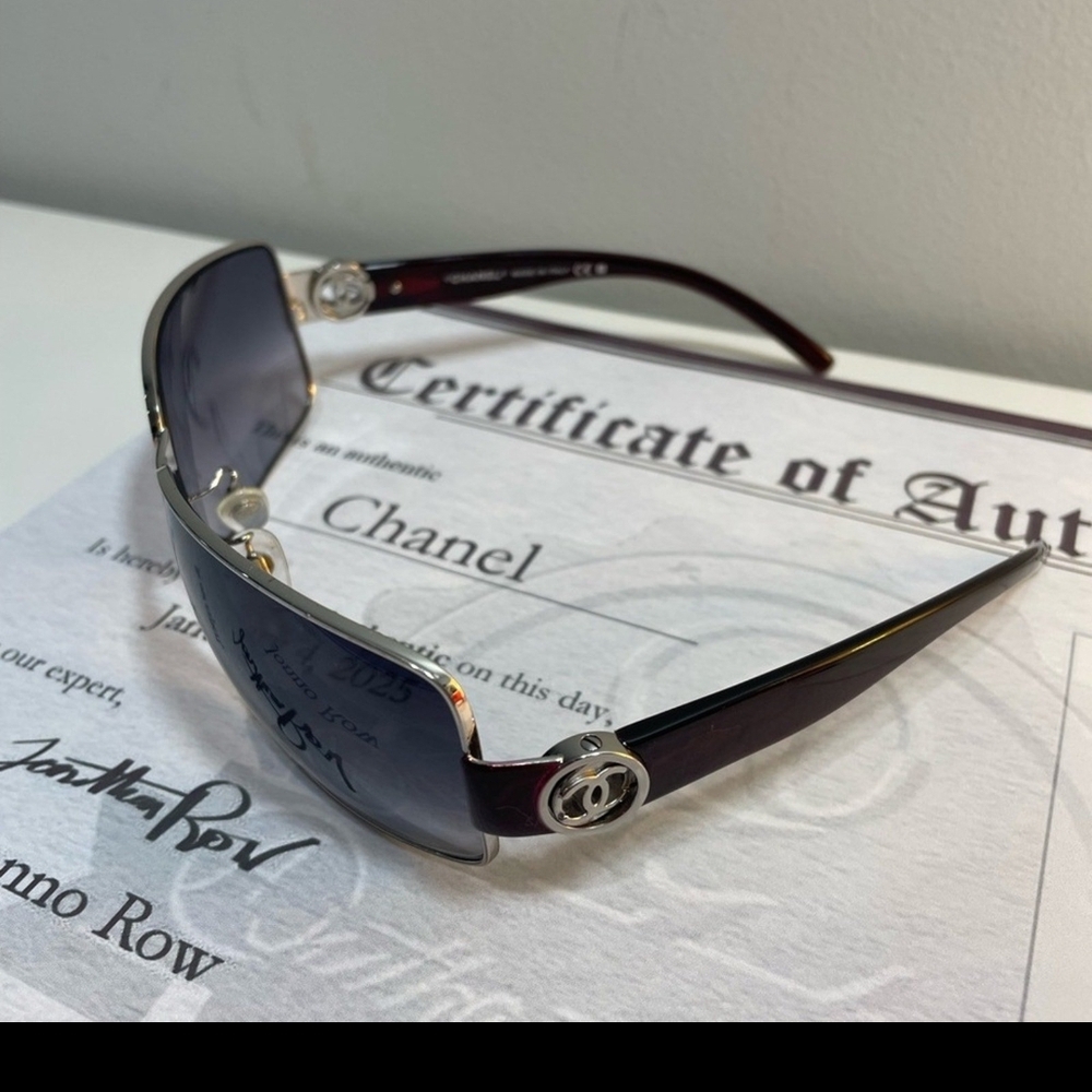 CHANEL Silver and Black Designer Sunglasses Sleek Sporty Design - Picture 3 of 6